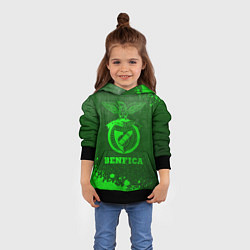 Толстовка-худи детская Benfica - green gradient, цвет: 3D-черный — фото 2