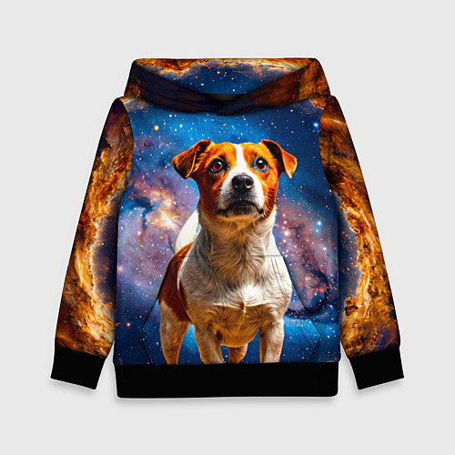 Детская толстовка Джек Рассел терьер в космосе / 3D-Черный – фото 1