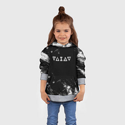 Толстовка-худи детская Ведьмак лого серые краски, цвет: 3D-меланж — фото 2