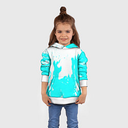 Толстовка-худи детская Голубой огонь текстура, цвет: 3D-белый — фото 2