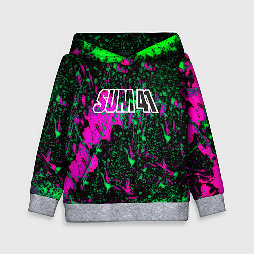 Детская толстовка Sum 41 неоновые краски / 3D-Меланж – фото 1
