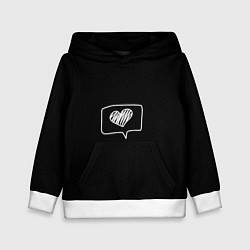 Толстовка-худи детская Cердешко, цвет: 3D-белый