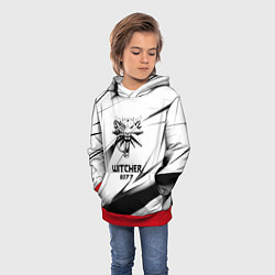 Толстовка-худи детская Ведьмак stripes, цвет: 3D-красный — фото 2
