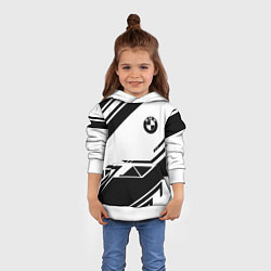 Толстовка-худи детская BMW geometry black, цвет: 3D-белый — фото 2