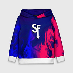 Толстовка-худи детская Sally face neon flame, цвет: 3D-белый