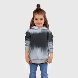 Толстовка-худи детская Разводы черной краски, цвет: 3D-меланж — фото 2