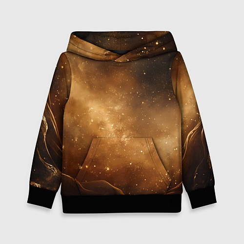 Детская толстовка Песочный фон со звездами / 3D-Черный – фото 1