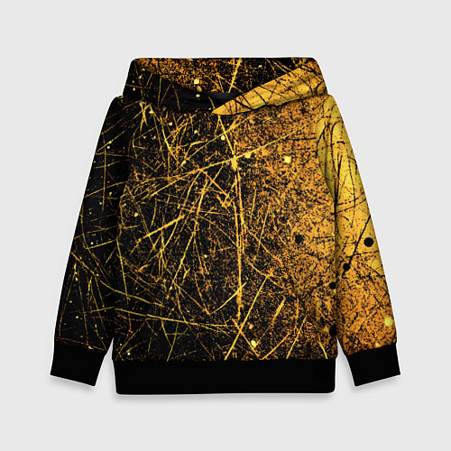 Детская толстовка Золотые царапины текстура / 3D-Черный – фото 1