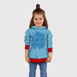 Толстовка-худи детская Штурвал и три розы, цвет: 3D-красный — фото 2