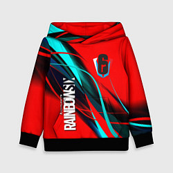 Толстовка-худи детская Rainbow six геометрия полосы, цвет: 3D-черный