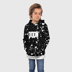 Толстовка-худи детская Doom белые краски всплеск, цвет: 3D-белый — фото 2
