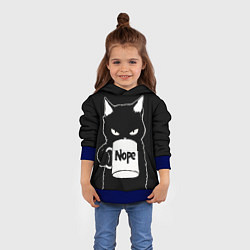 Толстовка-худи детская Angry black cat nope, цвет: 3D-синий — фото 2