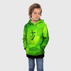 Толстовка-худи детская Doom green poly, цвет: 3D-черный — фото 2