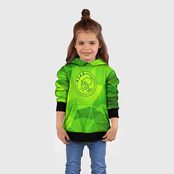 Толстовка-худи детская Ajax green poly, цвет: 3D-черный — фото 2