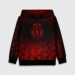 Толстовка-худи детская Sporting red poly, цвет: 3D-черный