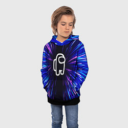 Толстовка-худи детская Among Us neon energy, цвет: 3D-черный — фото 2