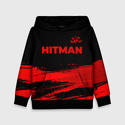 Толстовка-худи детская Hitman - red gradient посередине, цвет: 3D-черный