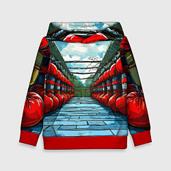 Толстовка-худи детская Зал Муай Тай, цвет: 3D-красный