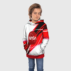 Толстовка-худи детская Nasa абстрактные полосы, цвет: 3D-красный — фото 2