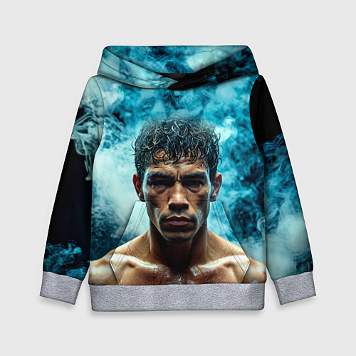 Детская толстовка Артуро Гатти в дыму / 3D-Меланж – фото 1