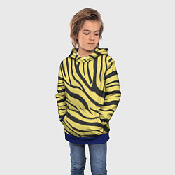 Толстовка-худи детская Светлый тигровый паттерн, цвет: 3D-синий — фото 2