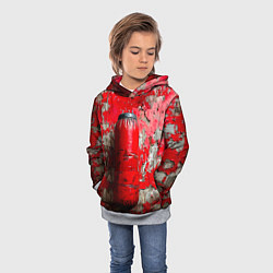 Толстовка-худи детская Красная боксерская груша, цвет: 3D-меланж — фото 2