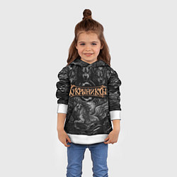 Толстовка-худи детская Кукрыниксы на фоне мифических существ, цвет: 3D-белый — фото 2