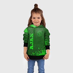 Толстовка-худи детская Ajax - green gradient вертикально, цвет: 3D-черный — фото 2