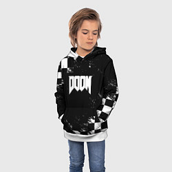 Толстовка-худи детская Doom краски клетка, цвет: 3D-белый — фото 2