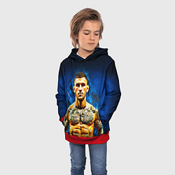Толстовка-худи детская Дастин Порье на синем, цвет: 3D-красный — фото 2