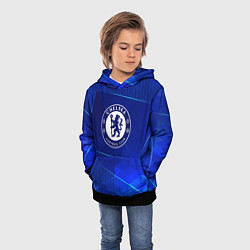 Толстовка-худи детская Chelsea blue poly, цвет: 3D-черный — фото 2
