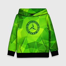 Толстовка-худи детская Mercedes green poly, цвет: 3D-черный
