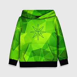 Толстовка-худи детская Dark Souls green poly, цвет: 3D-черный