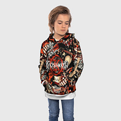 Толстовка-худи детская Кукрыниксы на фоне электрогитар, цвет: 3D-белый — фото 2
