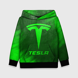 Толстовка-худи детская Tesla - green gradient, цвет: 3D-черный