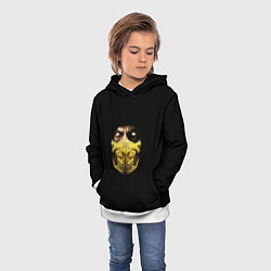 Толстовка-худи детская Лицо ниндзя в желтой маске, цвет: 3D-белый — фото 2