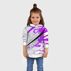 Толстовка-худи детская Color white light pink, цвет: 3D-белый — фото 2