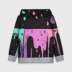 Толстовка-худи детская Стекающая краска текстура, цвет: 3D-меланж