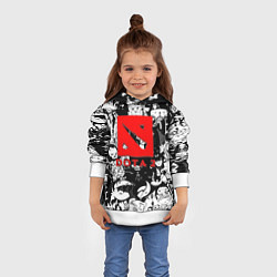 Толстовка-худи детская Dota черно белые персонажи, цвет: 3D-белый — фото 2