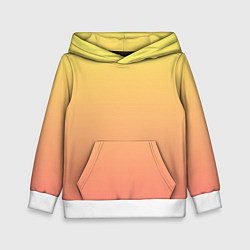 Толстовка-худи детская Градиент нежный жёлто-розовый, цвет: 3D-белый