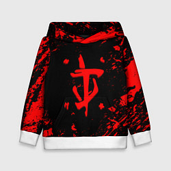 Толстовка-худи детская Doom красные краски, цвет: 3D-белый