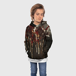 Толстовка-худи детская Стекающий мед - текстура, цвет: 3D-белый — фото 2