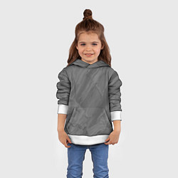 Толстовка-худи детская Серая текстура каменная мрамор, цвет: 3D-белый — фото 2