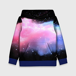 Детская толстовка Розово-голубое облако на черном фоне