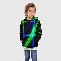 Толстовка-худи детская Color blue black green, цвет: 3D-белый — фото 2