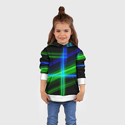 Толстовка-худи детская Color blue black green, цвет: 3D-белый — фото 2