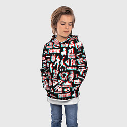 Толстовка-худи детская Fortnite glitch game, цвет: 3D-белый — фото 2