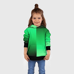 Толстовка-худи детская Чёрно-зелёный градиент пополам, цвет: 3D-черный — фото 2
