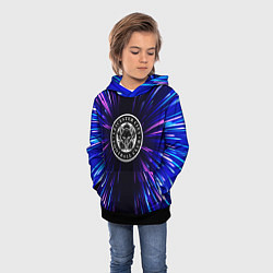 Толстовка-худи детская Leicester City neon energy, цвет: 3D-черный — фото 2