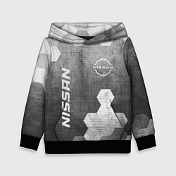 Толстовка-худи детская Nissan - grey gradient вертикально, цвет: 3D-черный